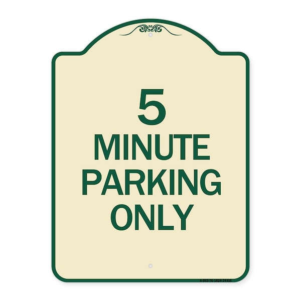 Signmission 5 Minute Parking Only Heavy-Gauge Aluminum Architectural Sign, 24" x 18", TG-1824-24416 A-DES-TG-1824-24416 - main